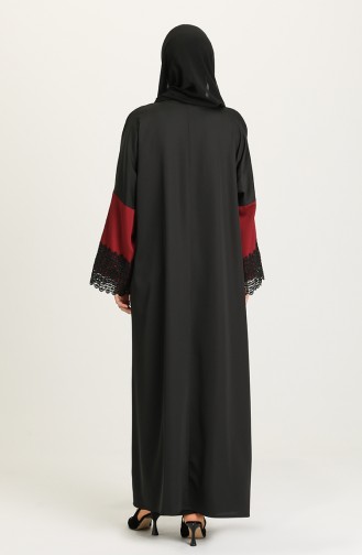 Güpürlü Abaya 0102-03 Siyah