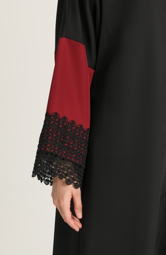 Güpürlü Abaya 0102-03 Siyah