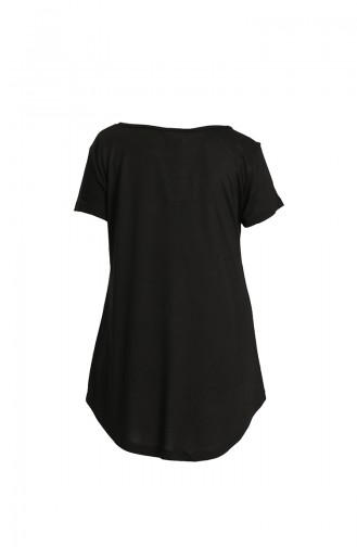 Basic Uzun T-shirt 6412-01 Siyah