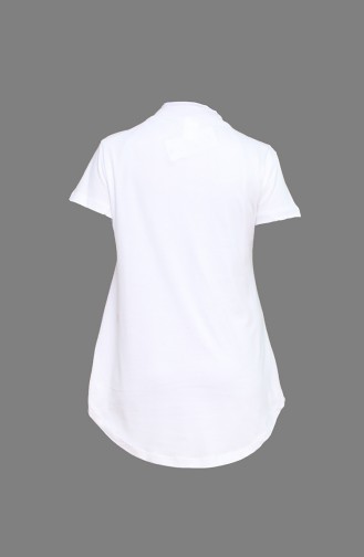 Basic Uzun T-shirt 6413-03 Beyaz