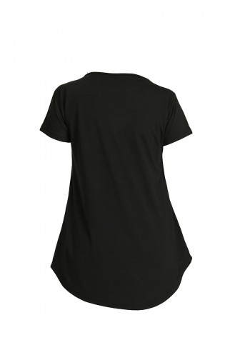Basic Uzun T-shirt 6413-04 Siyah