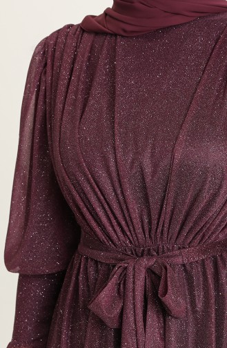 Dark Purple Hijab Evening Dress 5367-16