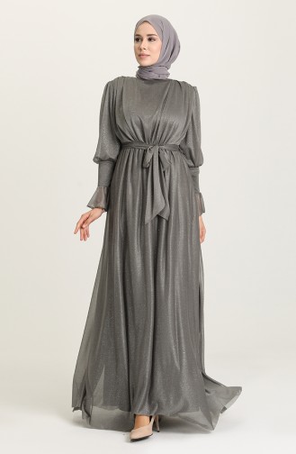 Dark gray İslamitische Avondjurk 5367-17