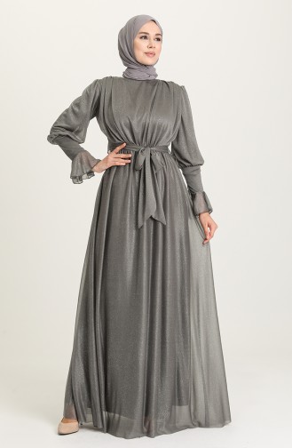 Dunkel-Grau Hijab-Abendkleider 5367-17