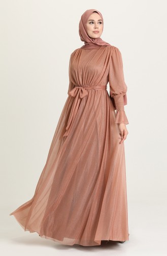 Onion Peel Hijab Evening Dress 5367-18