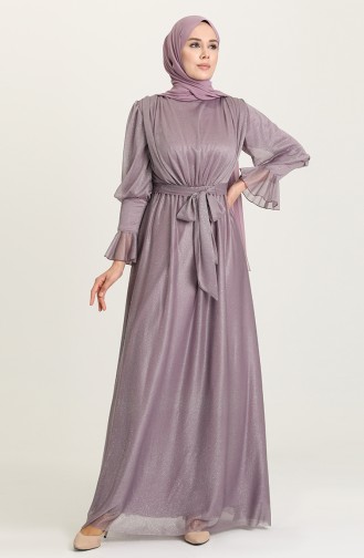 Dark Violet Hijab Evening Dress 5367-20