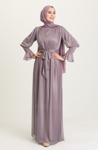 Dark Violet Hijab Evening Dress 5367-20