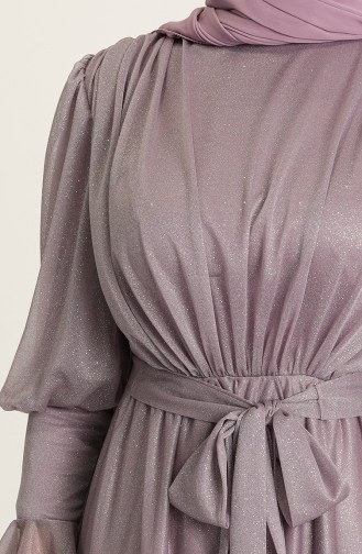 Dark Violet Hijab Evening Dress 5367-20
