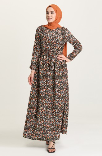 Orange Hijab Dress 0630-04