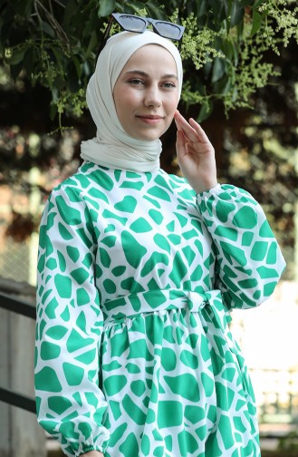 Green Hijab Dress 4568-01