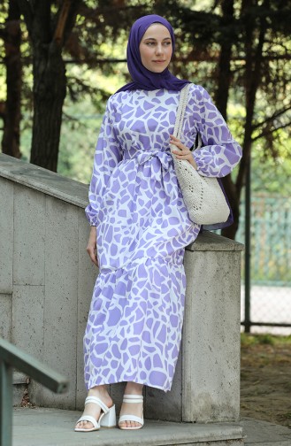 Violet Hijab Dress 4568-04
