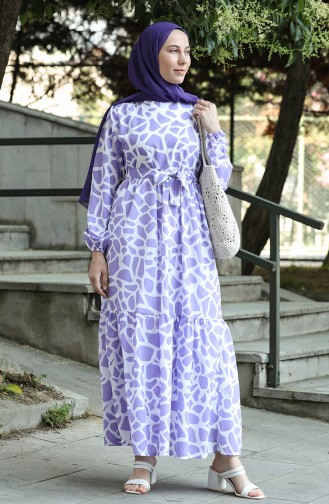 Lila Hijab Kleider 4568-04