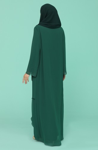 Smaragdgrün Hijab-Abendkleider 6211-07