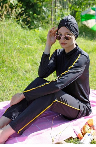 Schwarz Hijab Badeanzug 1947