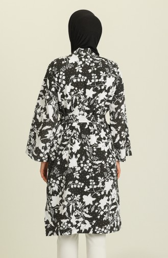 Desenli Kimono 5380-02 Siyah