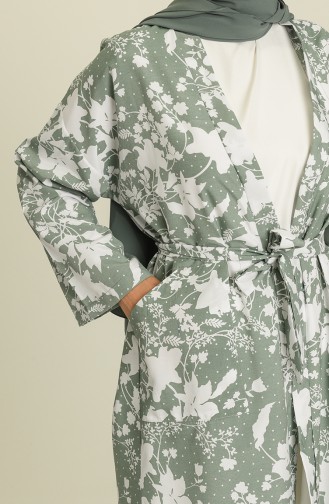 Desenli Kimono 5380-03 Haki