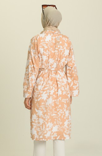 Desenli Kimono 5380-06 Bej