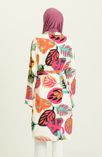 Yazlık Renkli Kimono 3287-02 Fuşya