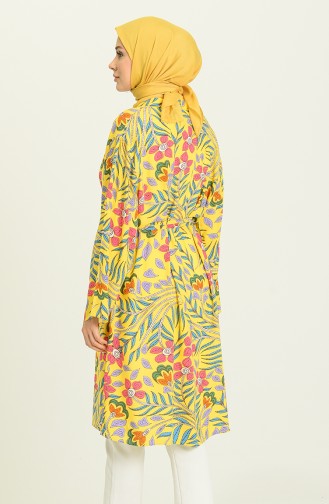 Yazlık Renkli Kimono 3287-06 Sarı