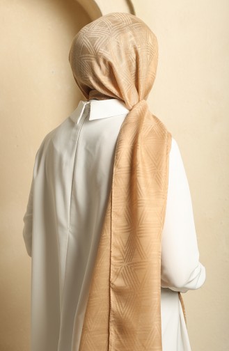 Üçgen Desen Jakar Şal 19069-07 Camel