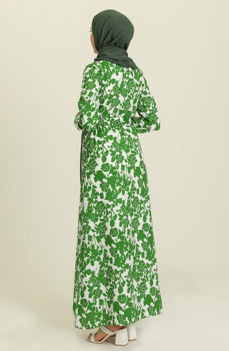 فستان أخضر زمردي 9077-02