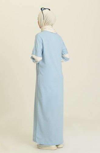 Blau Hijab Kleider 1005-06