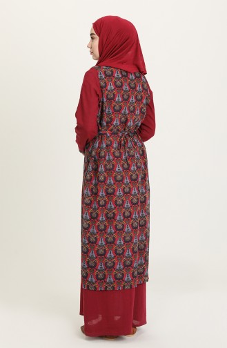 فستان أحمر كلاريت 1010-02
