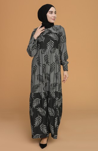 Grau Hijab Kleider 21Y8379-05