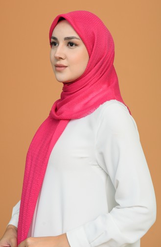 Düz Kabartmalı Eşarp 11395-20 Pembe