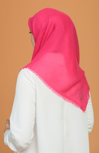 Düz Kabartmalı Eşarp 11395-20 Pembe