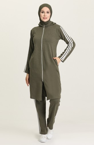 Khaki Jogginganzüge 1018-04