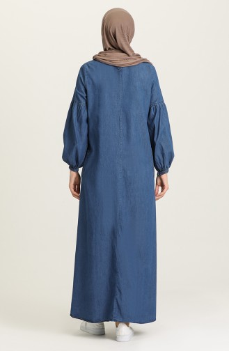 Dunkelblau Hijab Kleider 1001-01