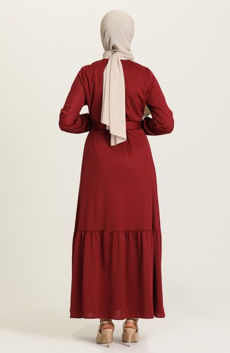 فستان أحمر كلاريت 1003-01