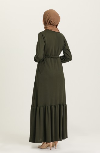 Khaki Hijab Dress 1003-04