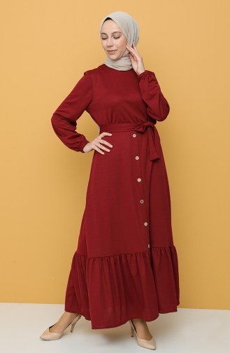 فستان أحمر كلاريت 3001-02