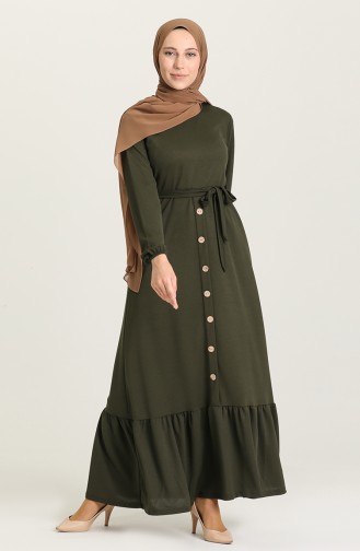 Khaki Hijab Dress 3001-03