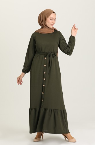 Khaki Hijab Dress 3001-03