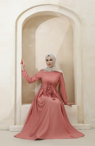 Robe Hijab Rose Pâle 8349-05