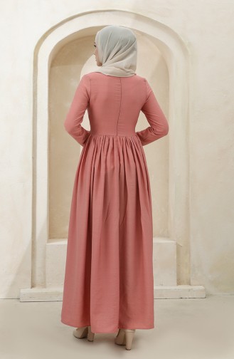 Beige-Rose Hijab Kleider 8349-05