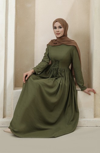 Khaki Hijab Kleider 228349-03