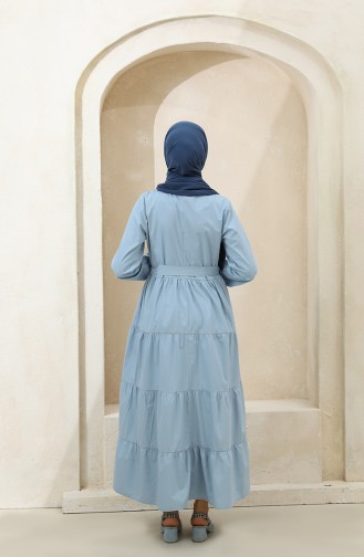 Blau Hijab Kleider 1425-01