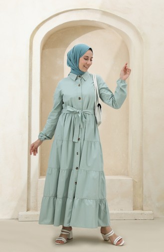 Robe Hijab Vert noisette 1425-04