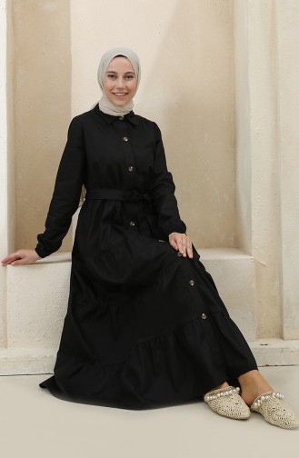 Black Hijab Dress 1425-07