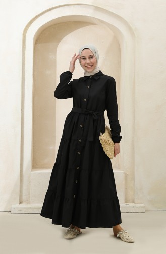 Black Hijab Dress 1425-07