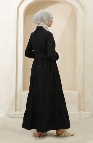 Schwarz Hijab Kleider 1425-07