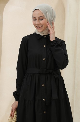 Schwarz Hijab Kleider 1425-07