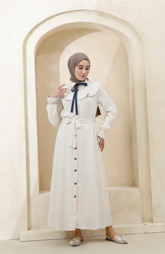Beige Hijab Kleider 4340C-01