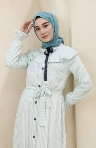 Mint Green Hijab Dress 4340C-02