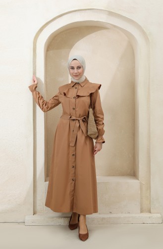 Milchkaffee Hijab Kleider 4340D-02