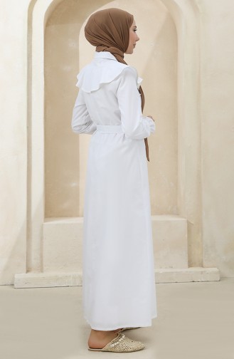 Weiß Hijab Kleider 4340D-04